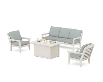 Cottage Deep Seating Fire Pit Table Set