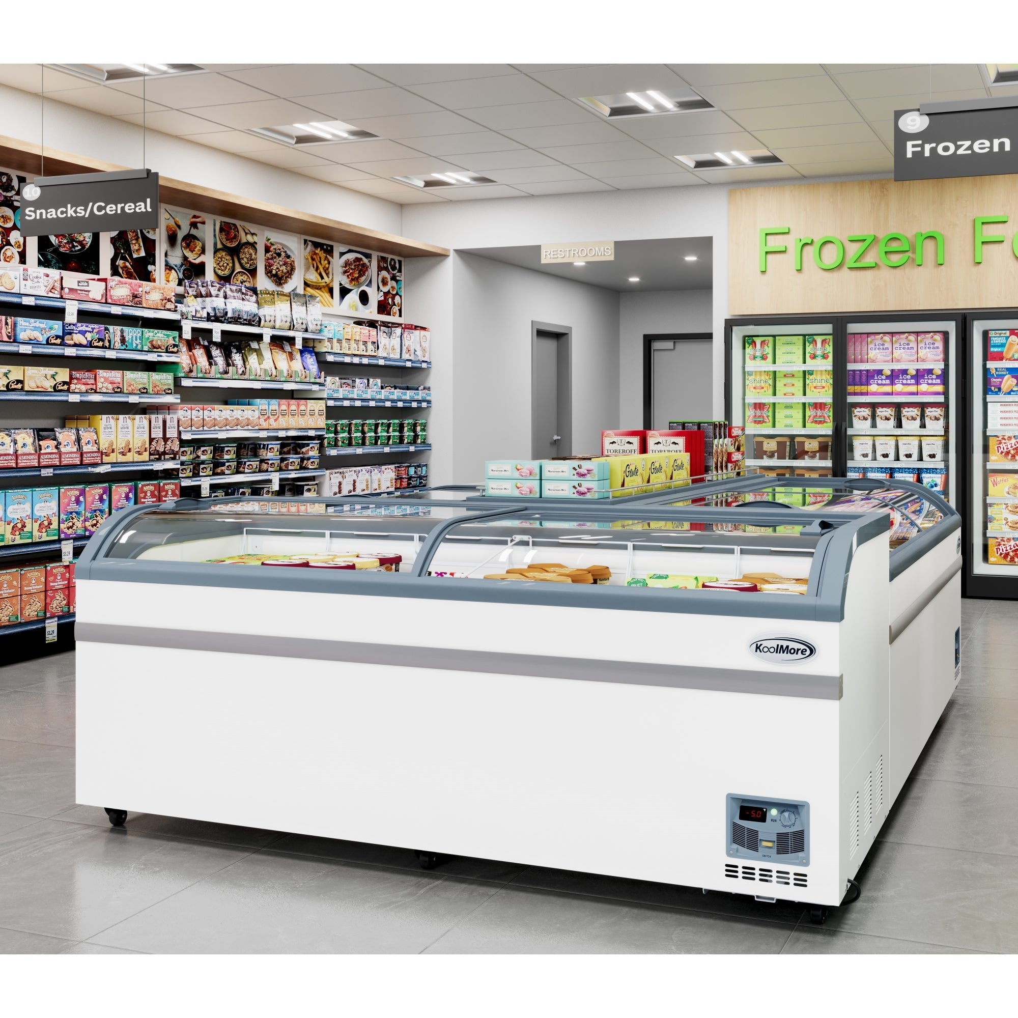 78 Inch Manual Defrost Island Chest Freezer in White, 19 cu. ft.