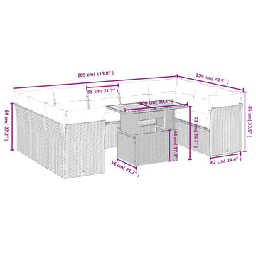 vidaXL Garden Sofa Set Grey
