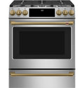 CAFÉ™ 30" Smart Slide-In, Front-Control, Dual-Fuel Range with Warming Drawer
