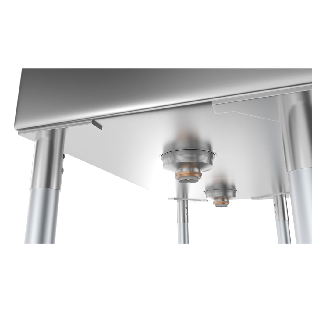36 in. Two Compartment Stainless Steel Commercial Sink, Bowl Size 15"x 15"x 12"