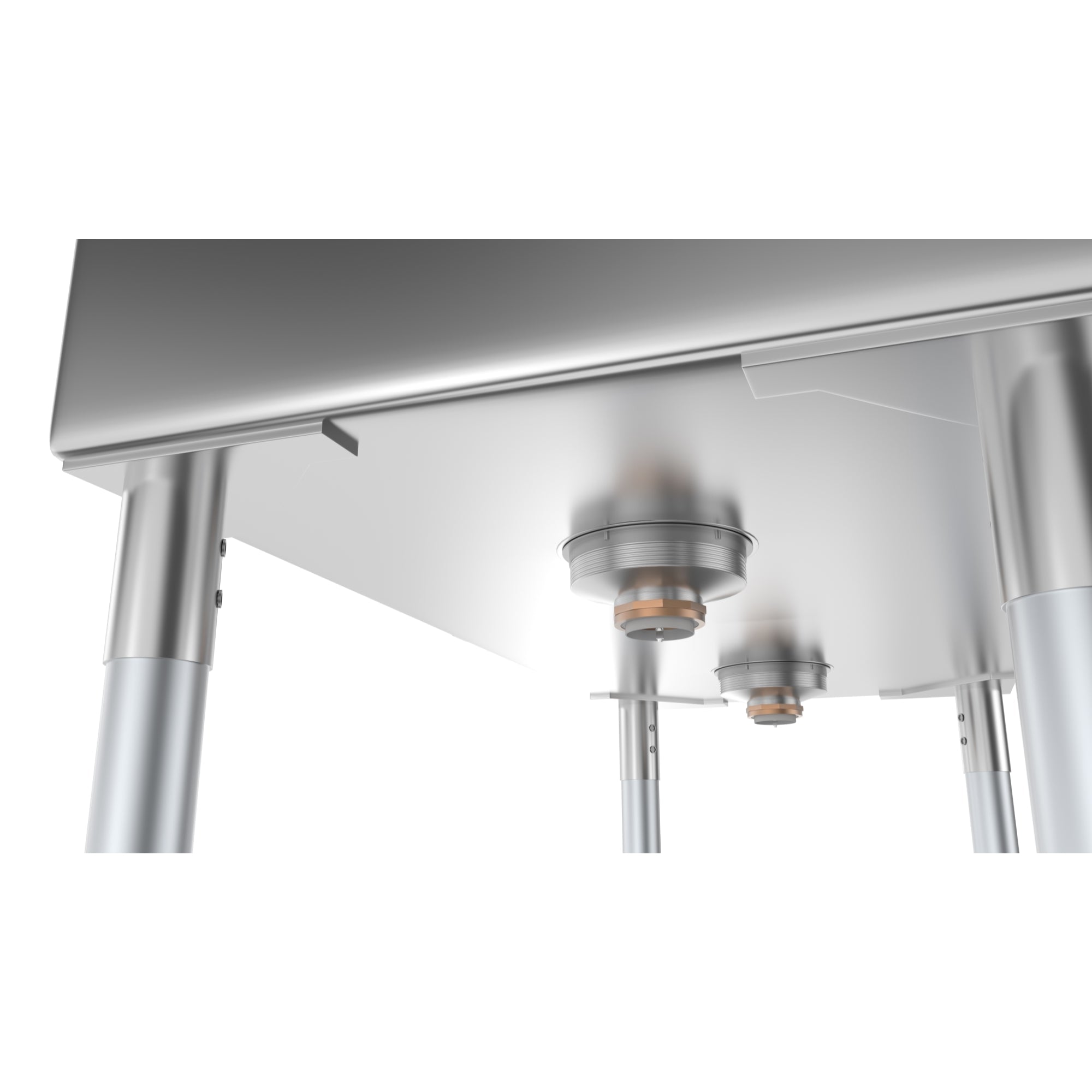 36 in. Two Compartment Stainless Steel Commercial Sink, Bowl Size 15"x 15"x 12"
