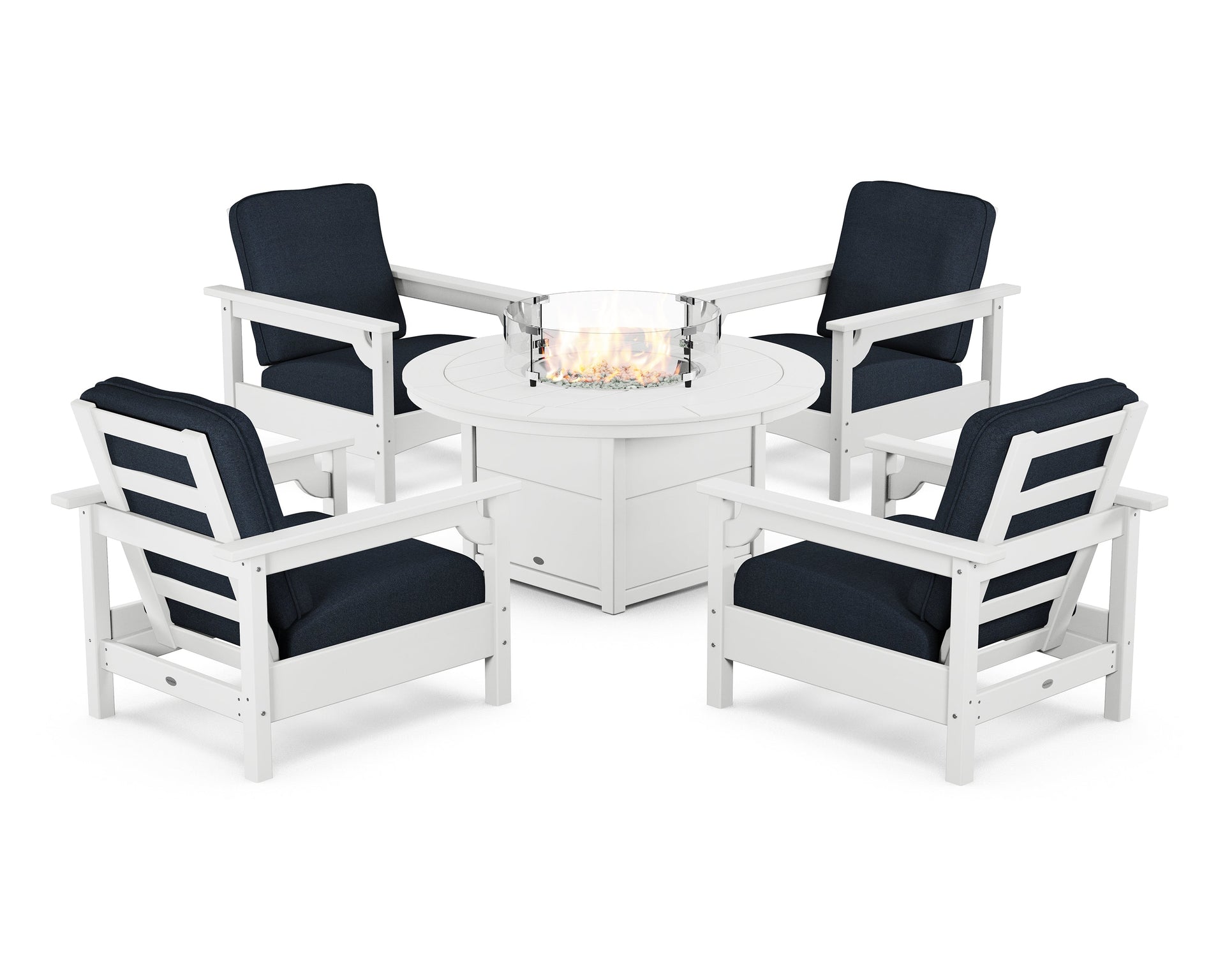 Club 5-Piece Conversation Set with Fire Pit Table