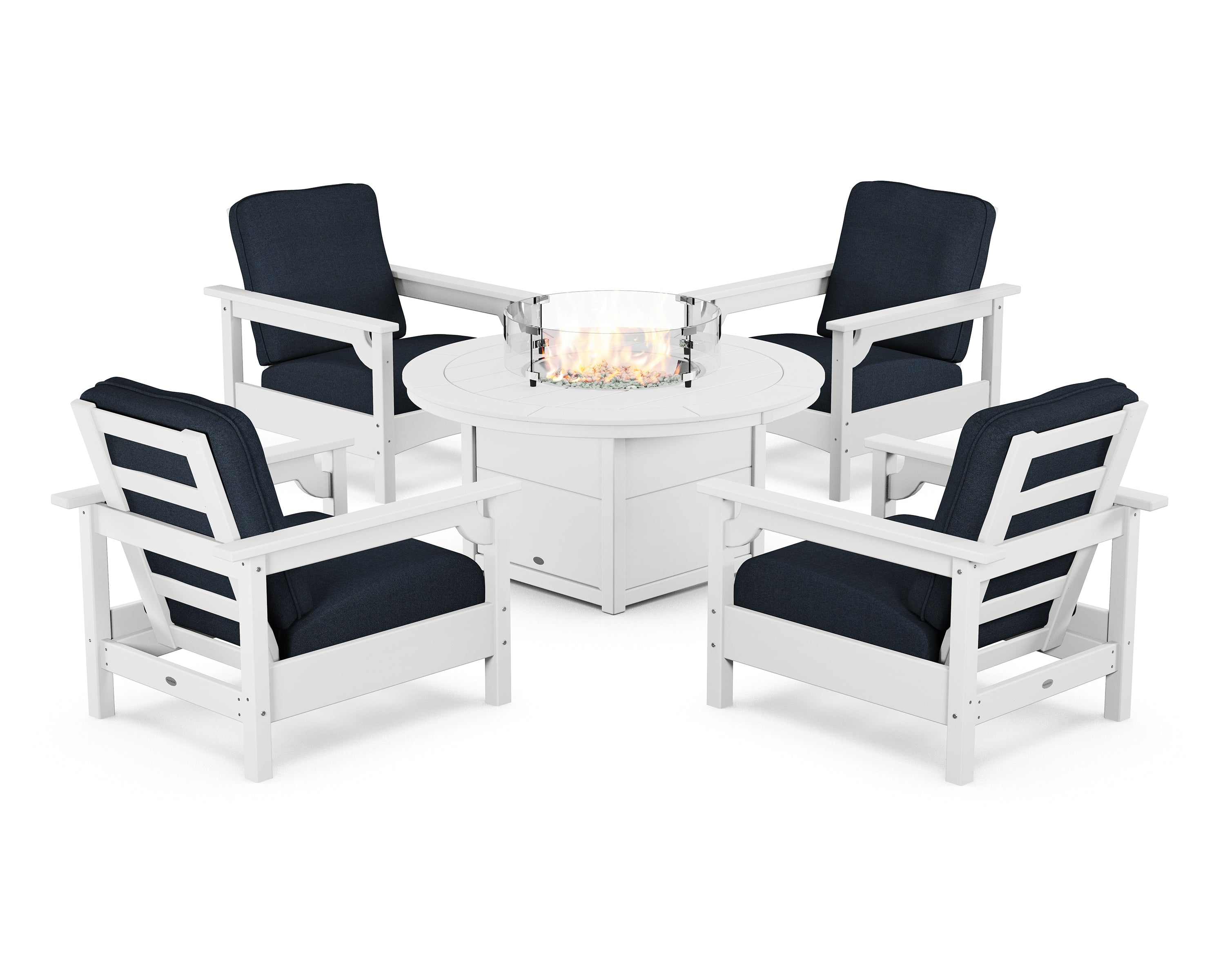 Club 5-Piece Conversation Set with Fire Pit Table