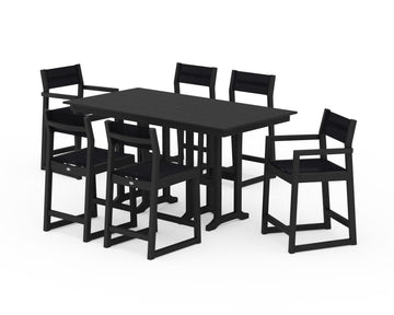 EDGE Sling 7-Piece Farmhouse Counter Set with Trestle Legs
