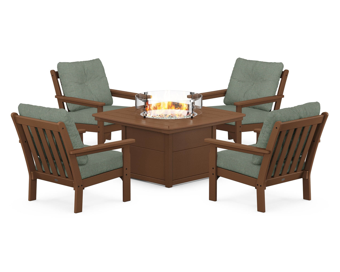 Vineyard 5-Piece Conversation Set with Fire Pit Table