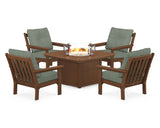 Vineyard 5-Piece Conversation Set with Fire Pit Table