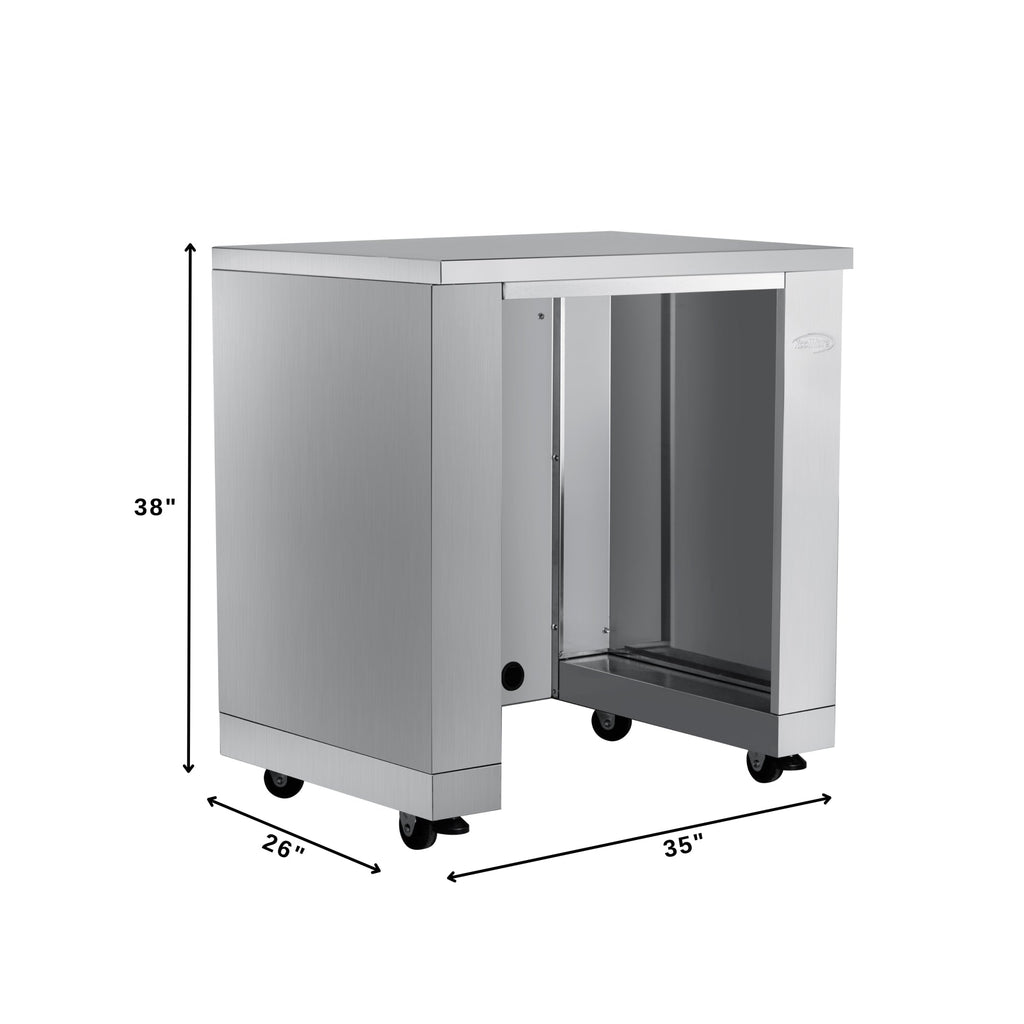35 in. Outdoor Cabinet Kitchen for Refrigerator in Stainless-Steel (KM-OKS-UCRCAB)