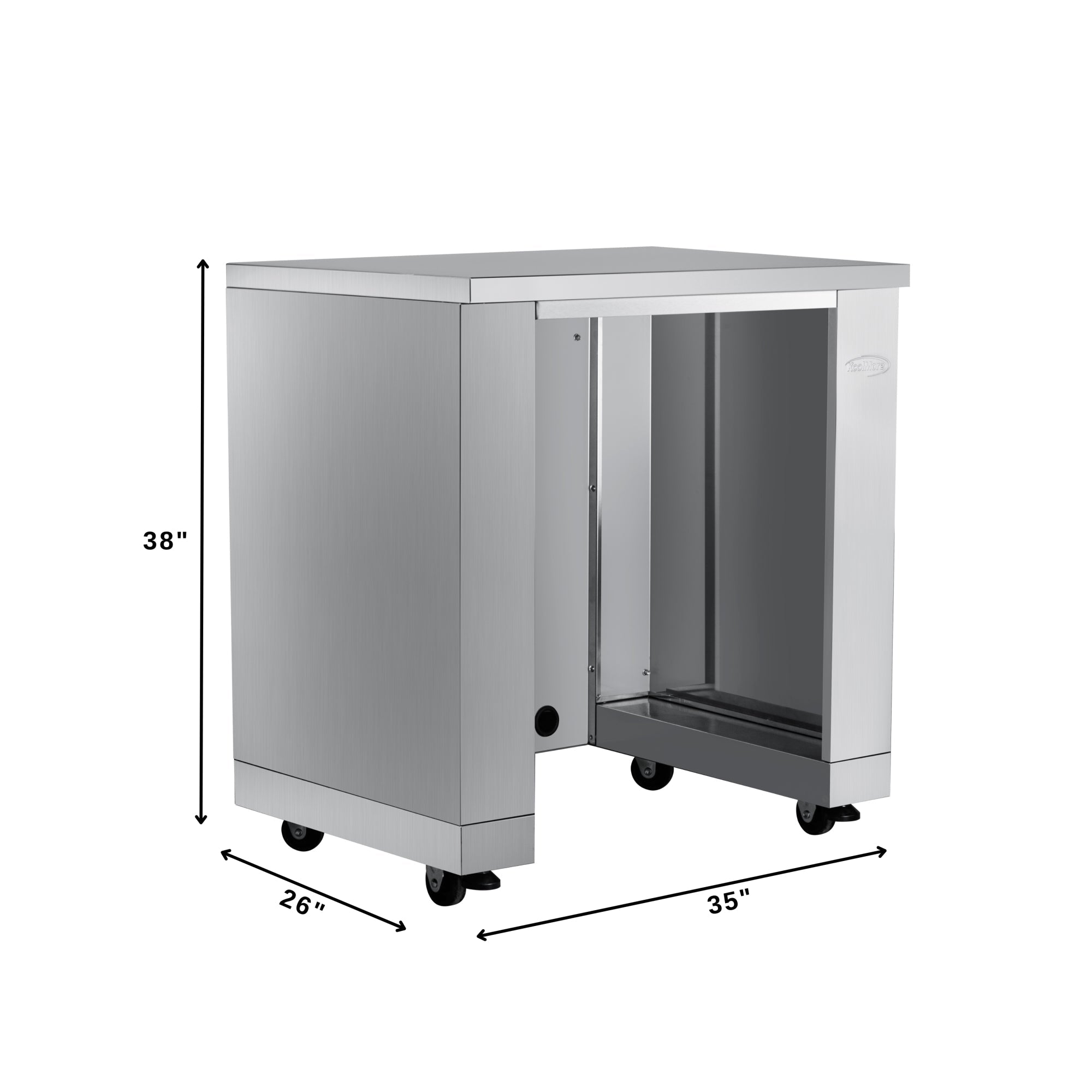 35 in. Outdoor Cabinet Kitchen for Refrigerator in Stainless-Steel (KM-OKS-UCRCAB)