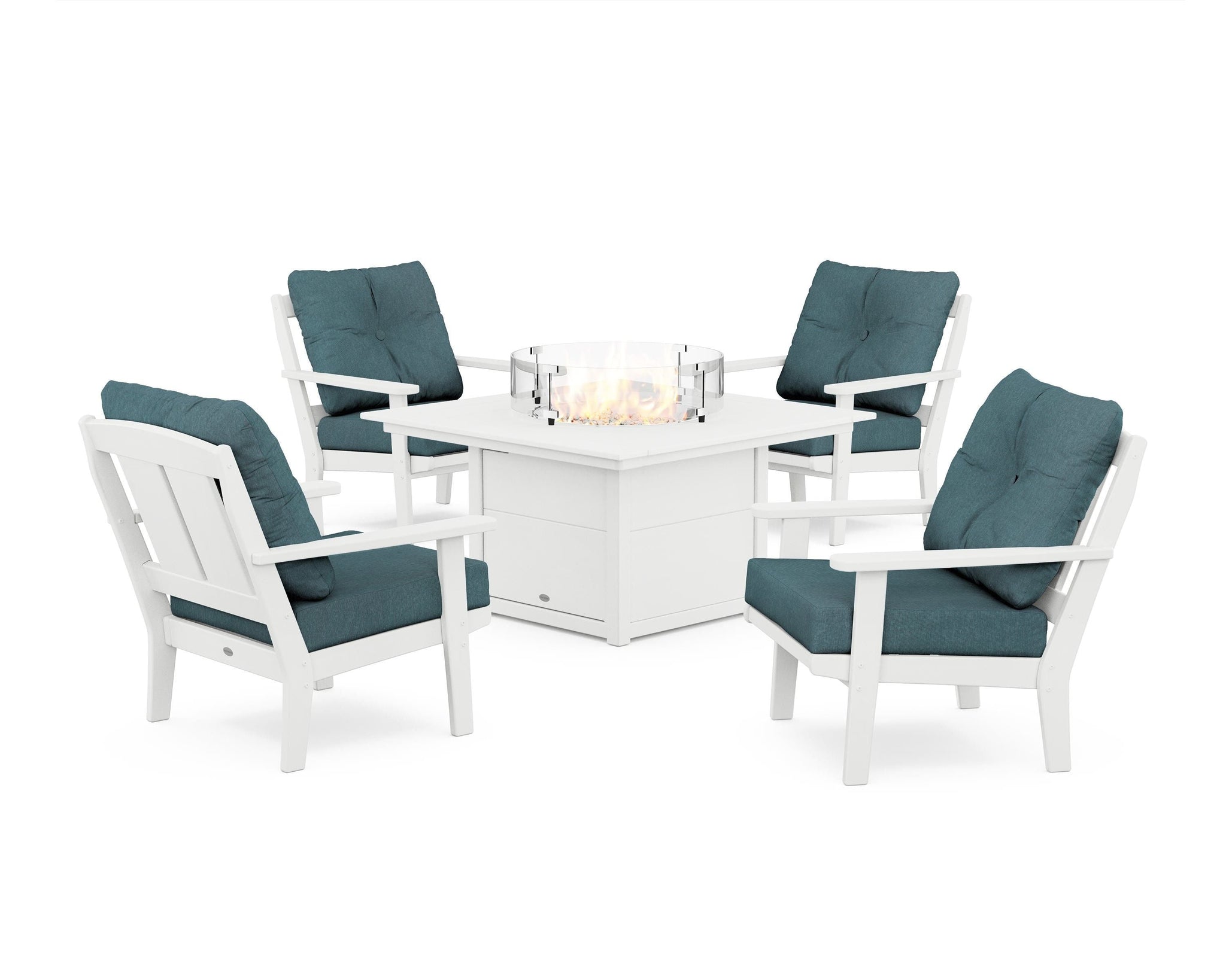 Mission 5-Piece Deep Seating Set with Fire Pit Table