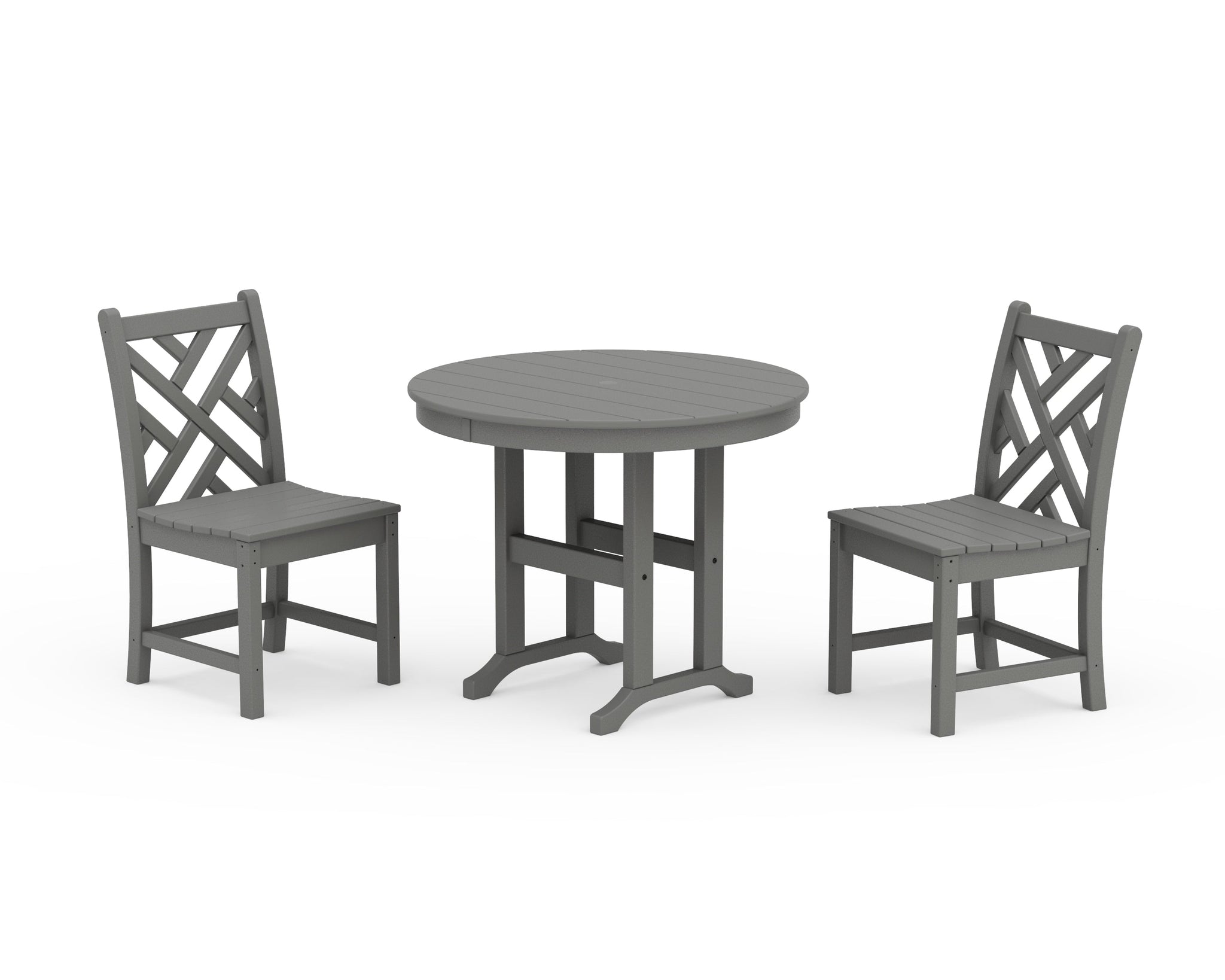 Chippendale Side Chair 3-Piece Round Dining Set