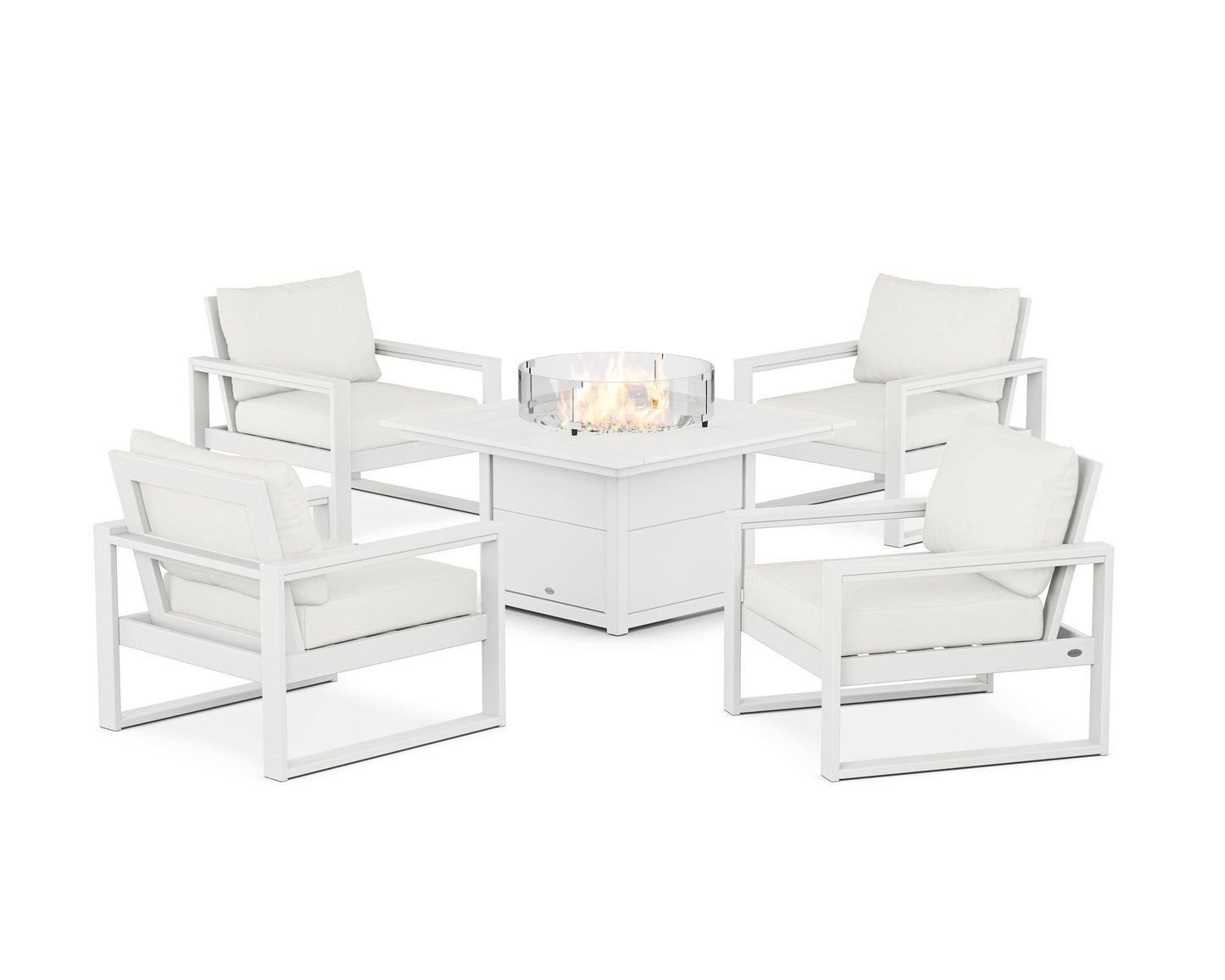 EDGE Sectional 5-Piece Deep Seating Set with Fire Pit Table