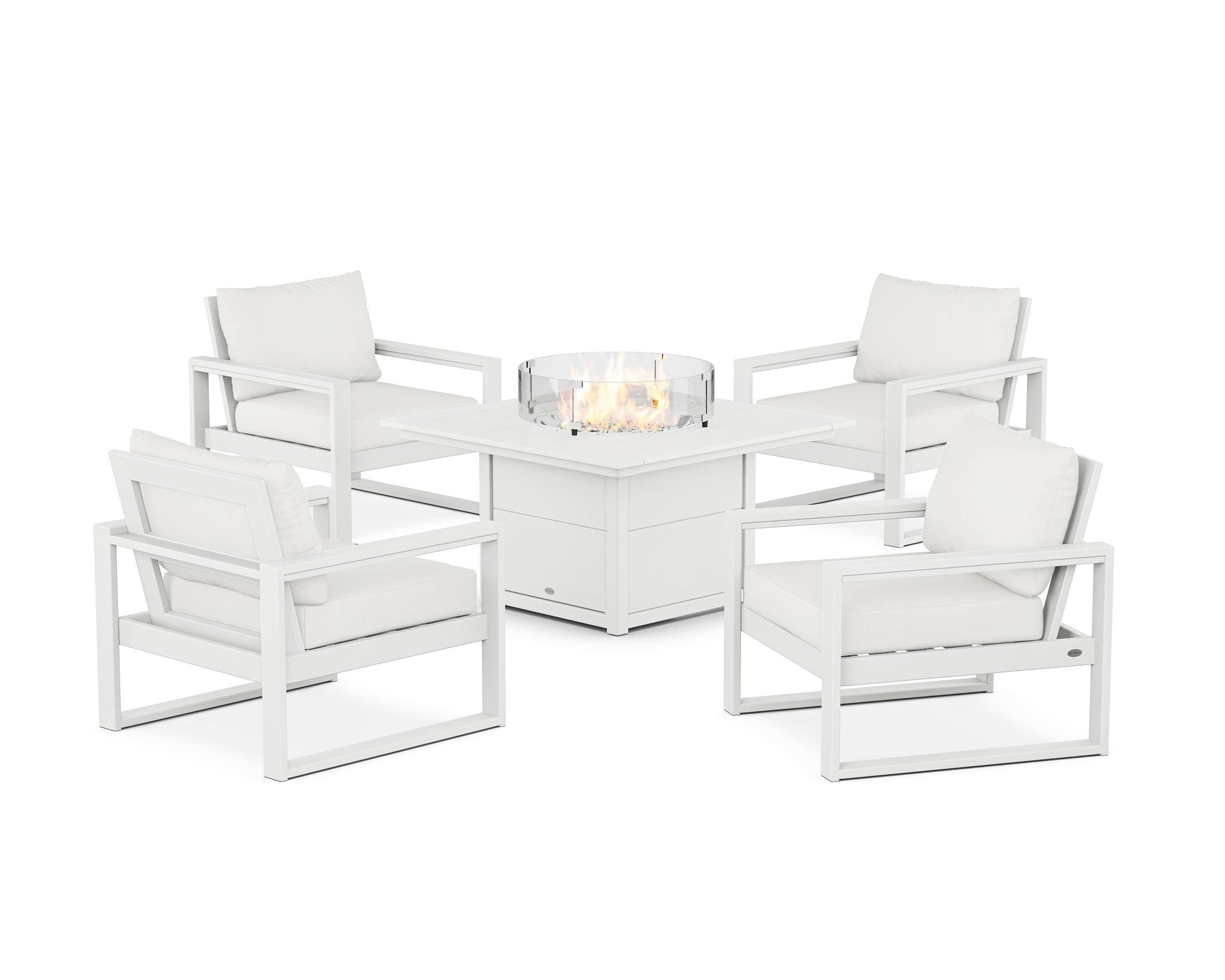EDGE Sectional 5-Piece Deep Seating Set with Fire Pit Table