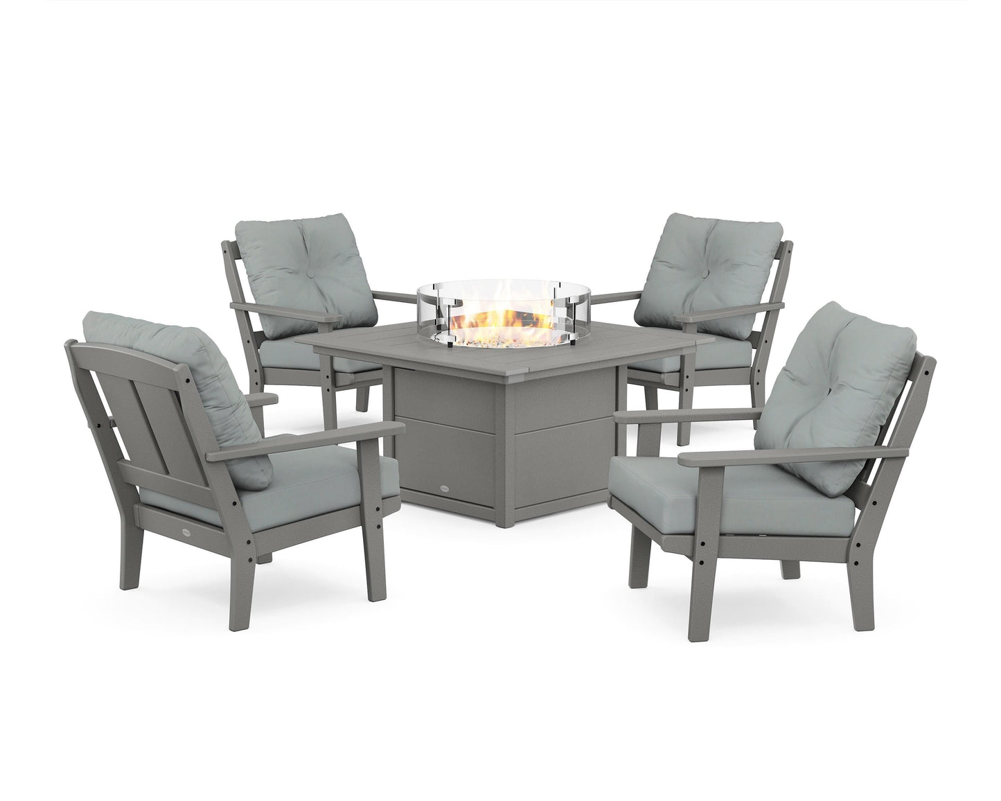 Mission 5-Piece Deep Seating Set with Fire Pit Table