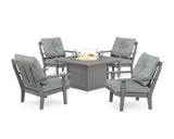 Mission 5-Piece Deep Seating Set with Fire Pit Table