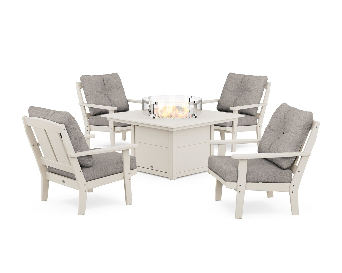 Mission 5-Piece Deep Seating Set with Fire Pit Table
