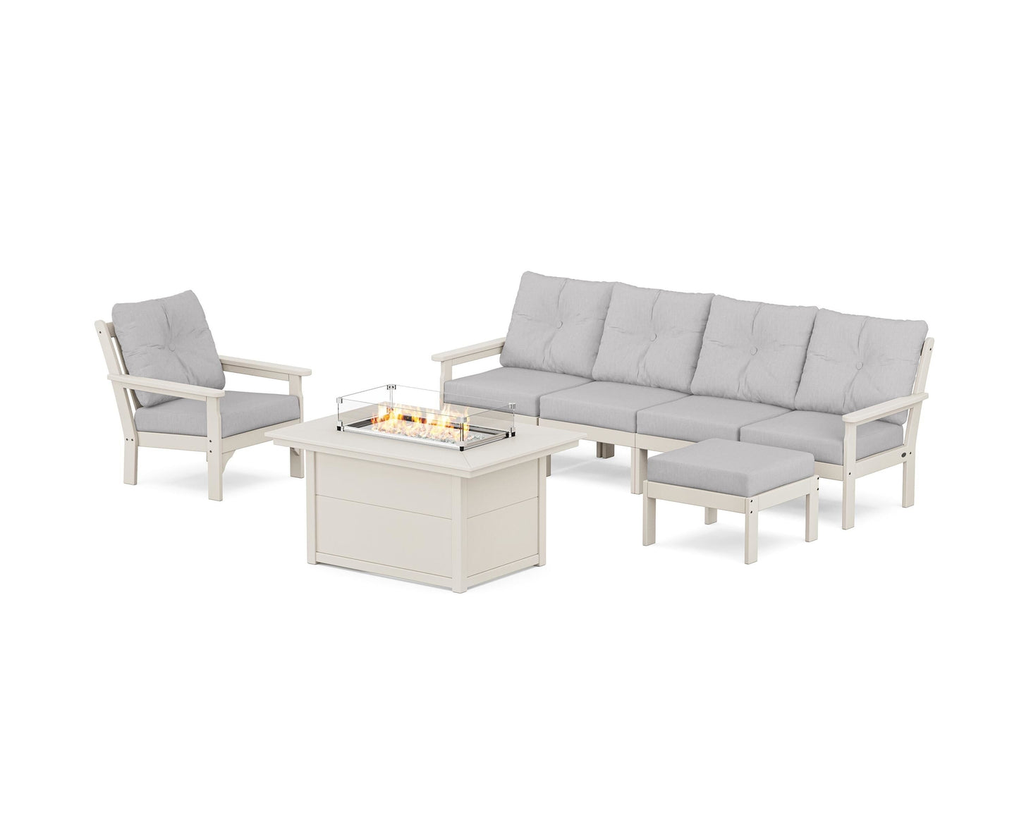 Vineyard Sectional Lounge and Fire Pit Set