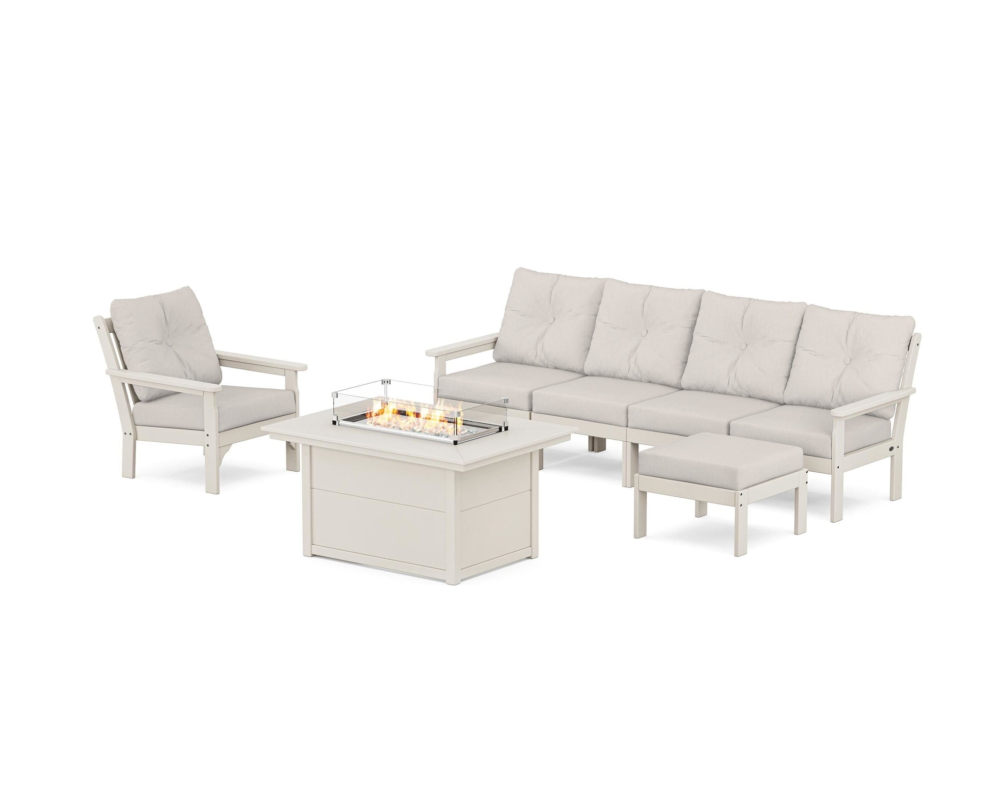 Vineyard Sectional Lounge and Fire Pit Set