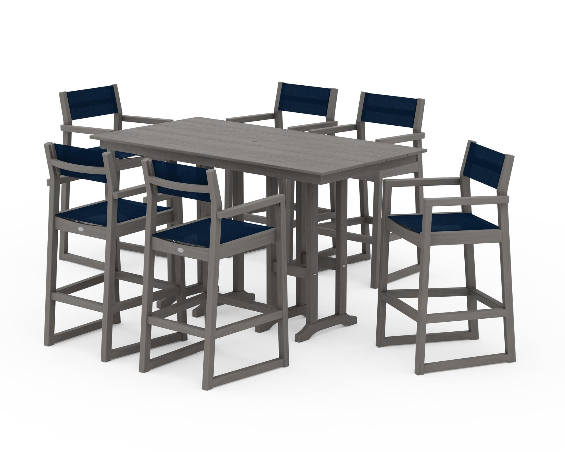 EDGE Sling Arm Chair 7-Piece Farmhouse Bar Set