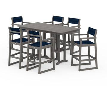 EDGE Sling Arm Chair 7-Piece Farmhouse Bar Set