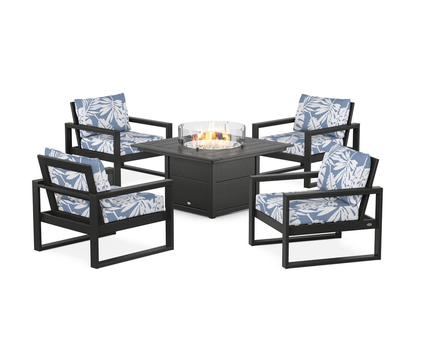 EDGE Sectional 5-Piece Deep Seating Set with Fire Pit Table