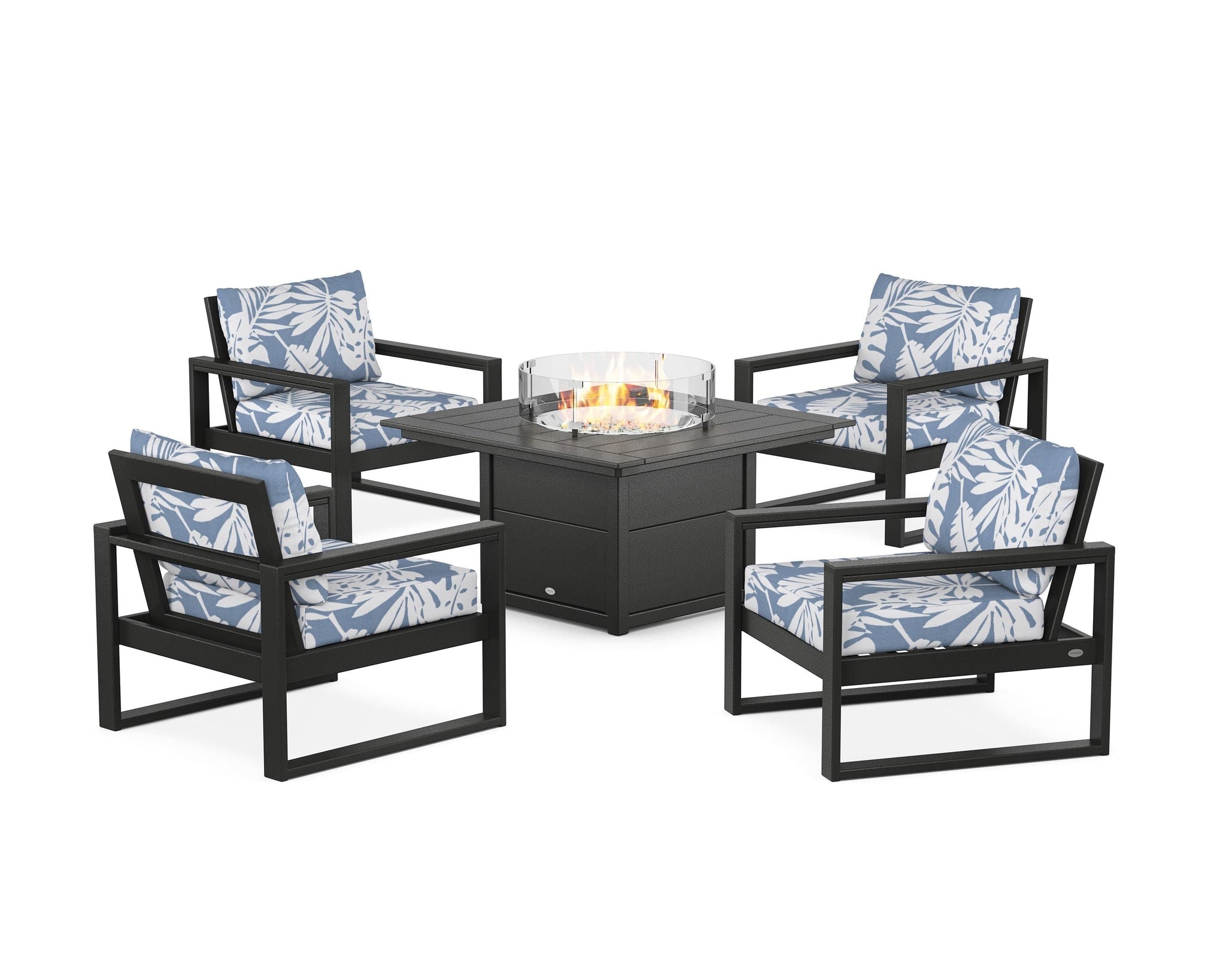 EDGE Sectional 5-Piece Deep Seating Set with Fire Pit Table