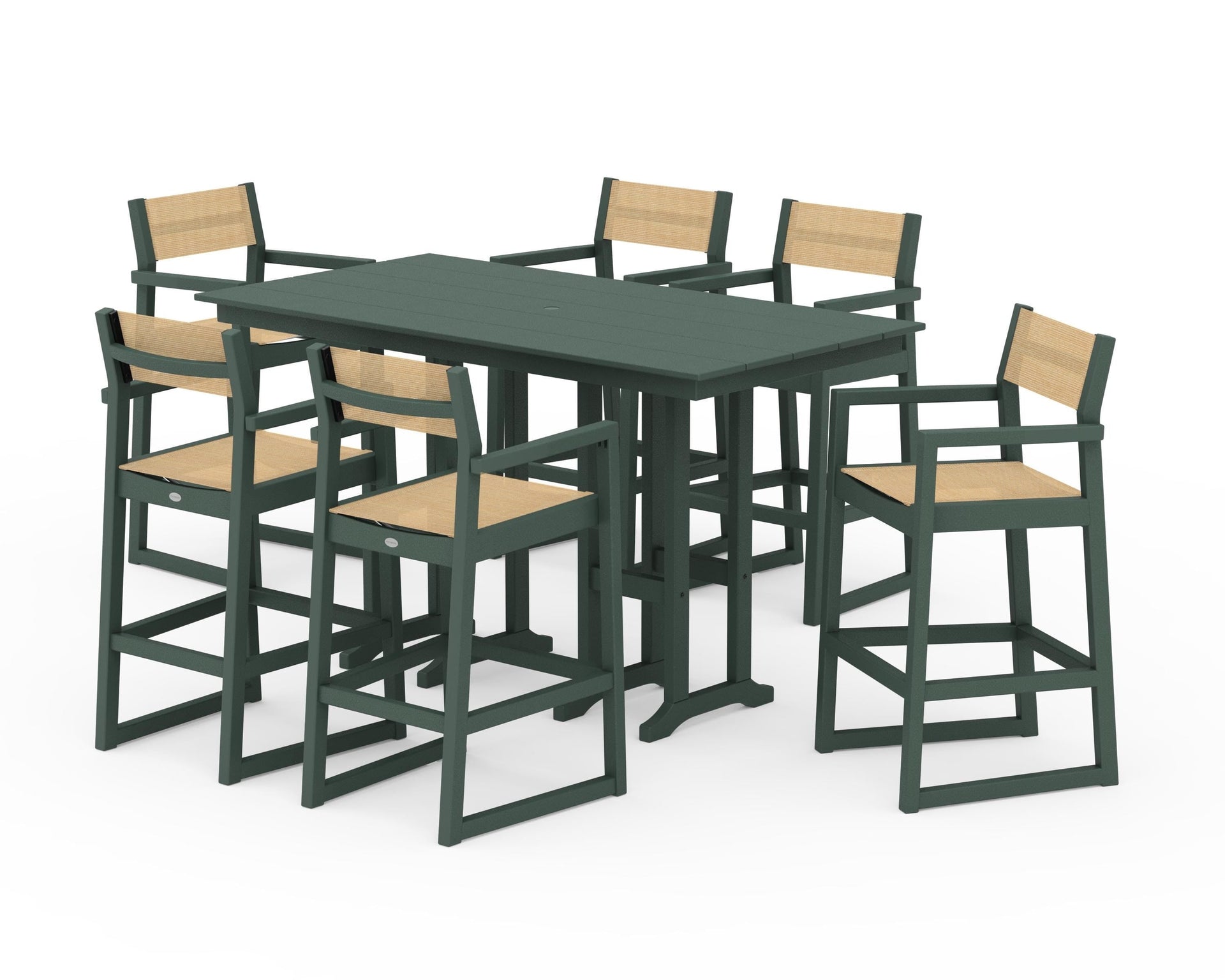 EDGE Sling Arm Chair 7-Piece Farmhouse Bar Set