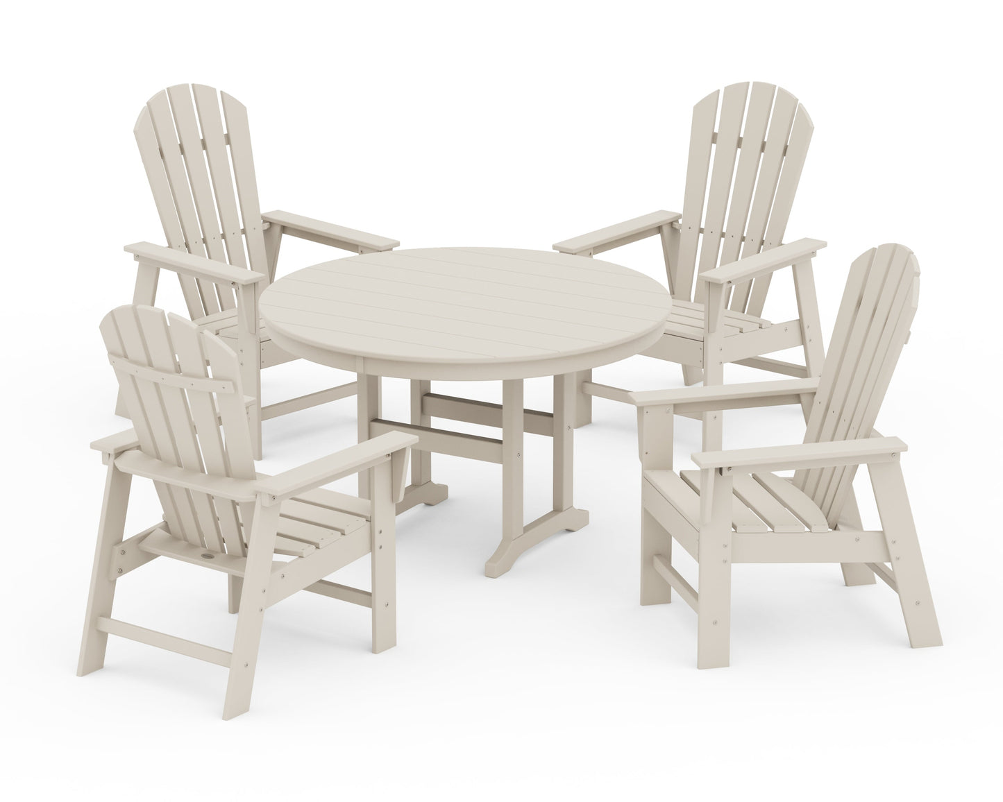 South Beach 5-Piece Round Farmhouse Dining Set