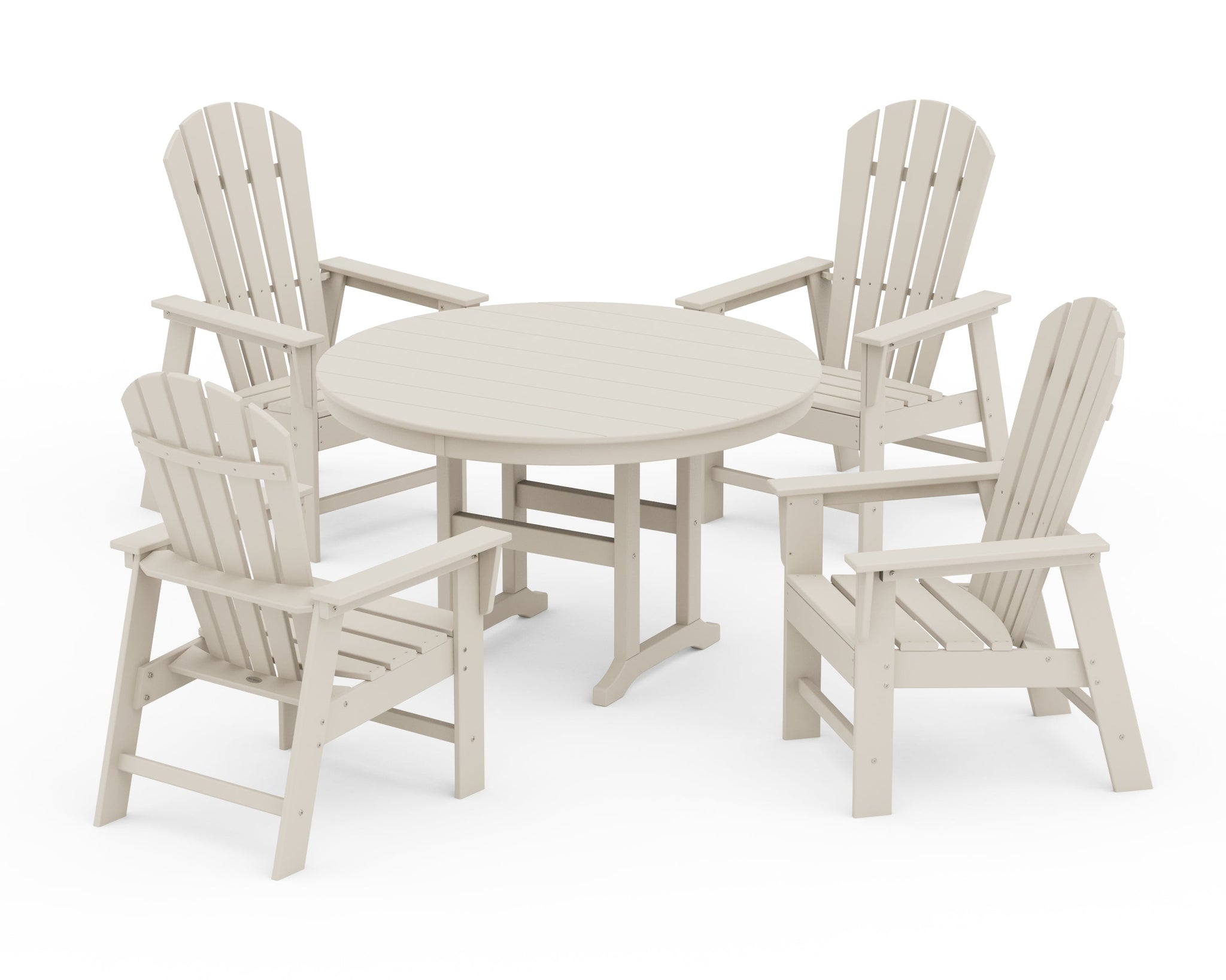South Beach 5-Piece Round Farmhouse Dining Set