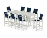 Coastal 9-Piece Bar Set with Trestle Legs