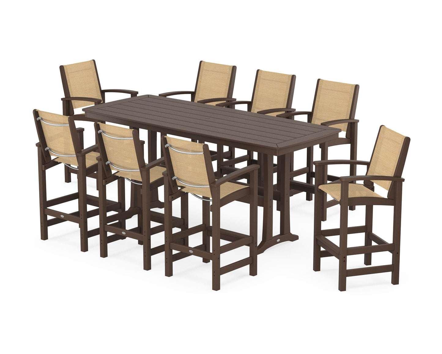 Coastal 9-Piece Bar Set with Trestle Legs
