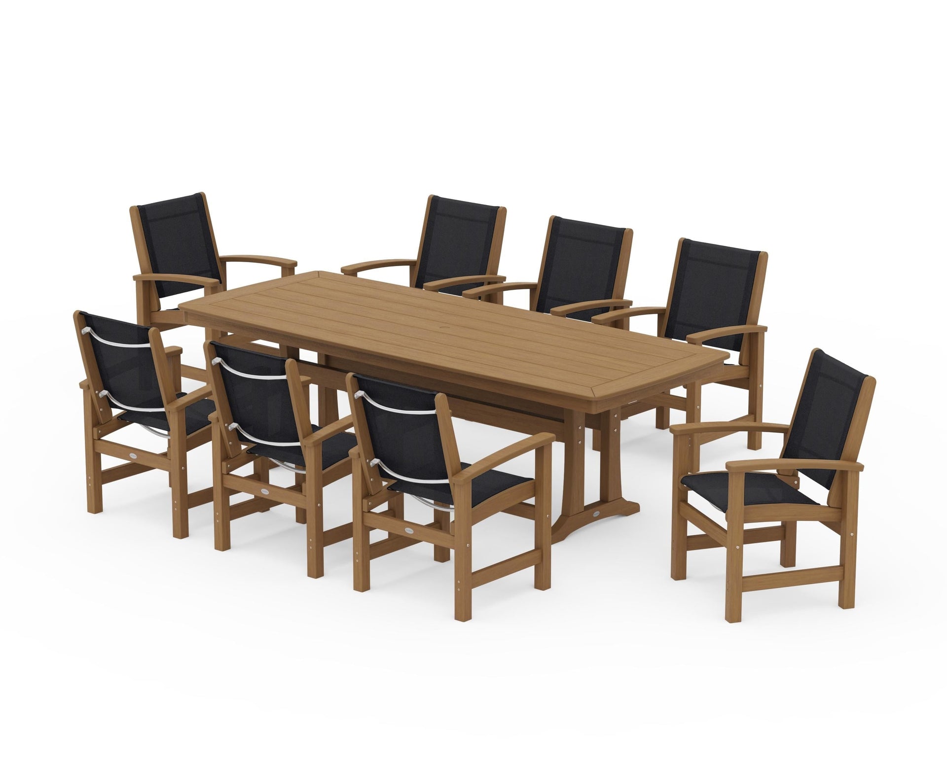 Coastal 9-Piece Dining Set with Trestle Legs