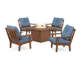 Oxford 5-Piece Deep Seating Set with Fire Pit Table