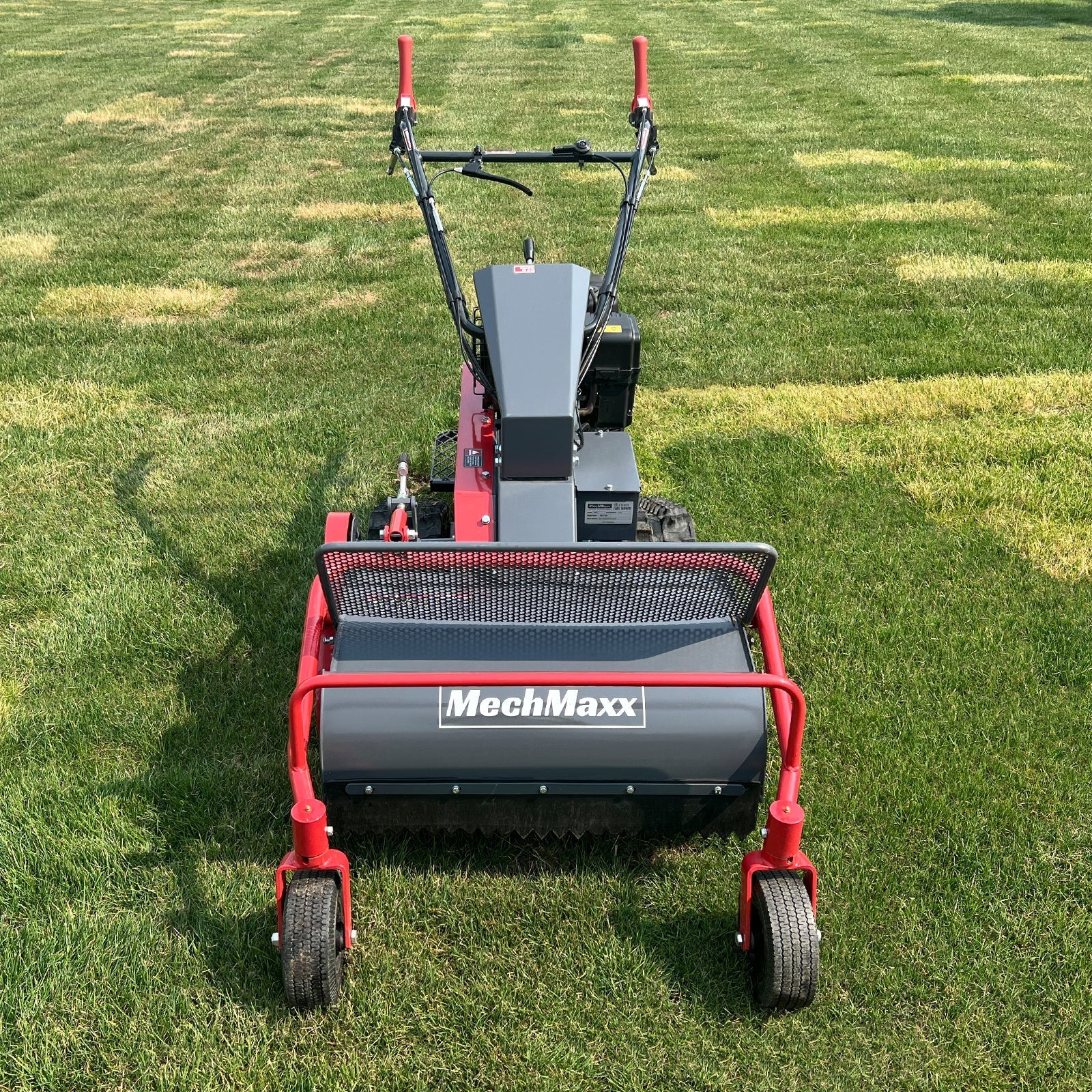 MechMaxx SFM27T Flail Mower 27" Walk Behind Self-Propelled Tracked Electric Start 10HP 302cc New