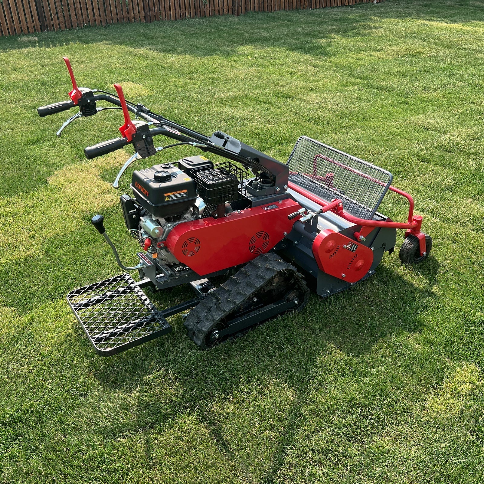 MechMaxx SFM27T Flail Mower 27" Walk Behind Self-Propelled Tracked Electric Start 10HP 302cc New