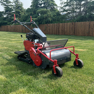 MechMaxx SFM27T Flail Mower 27" Walk Behind Self-Propelled Tracked Electric Start 10HP 302cc New
