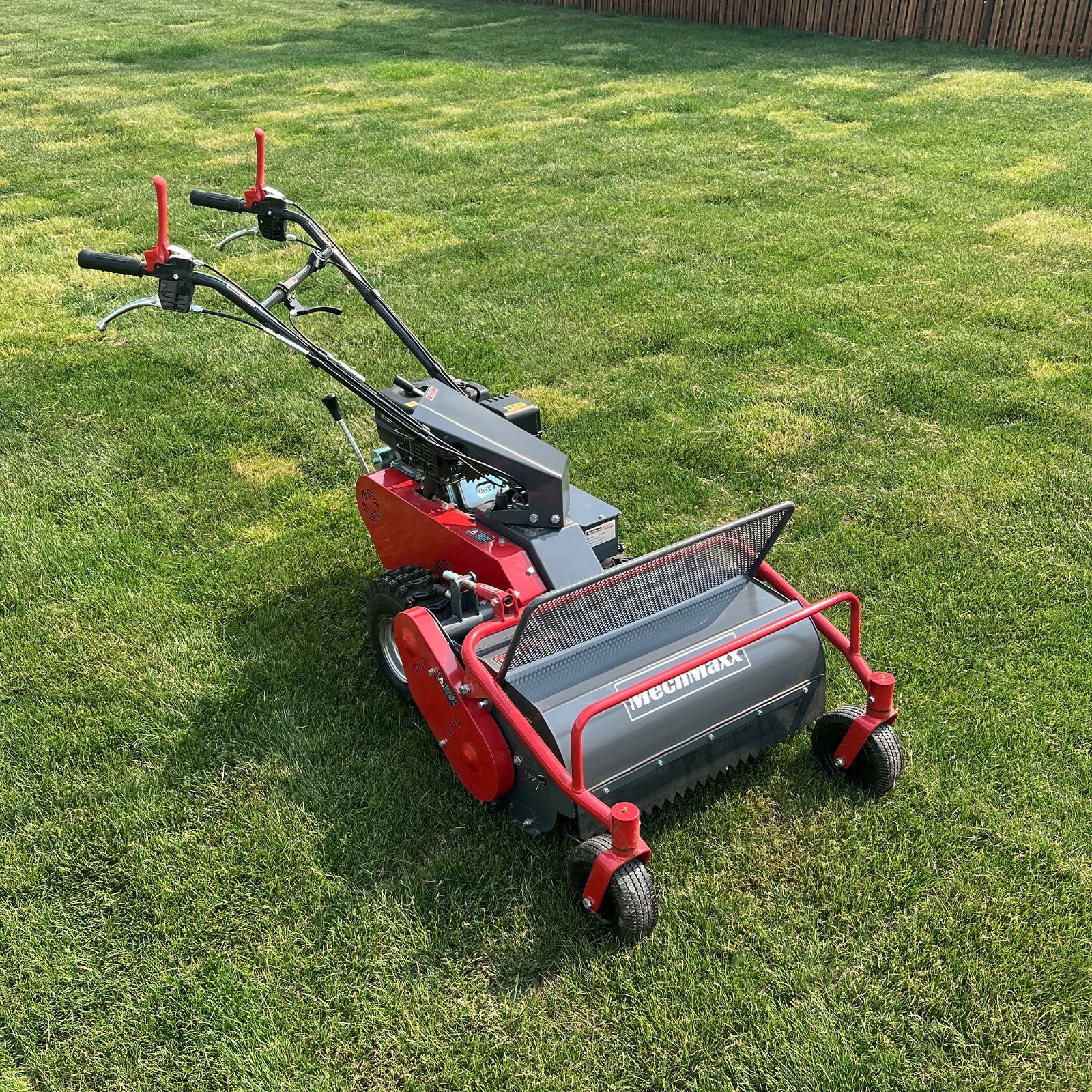 MechMaxx SFM27W Flail Mower 27" Walk Behind Self-Propelled Wheeled Electric Start 10HP 302cc New