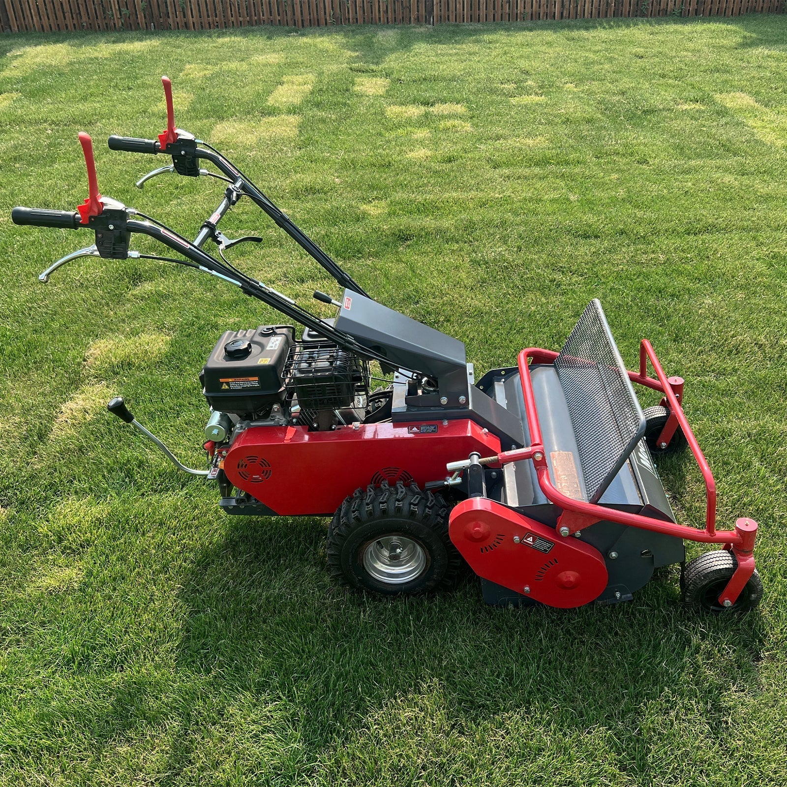 MechMaxx SFM27W Flail Mower 27" Walk Behind Self-Propelled Wheeled Electric Start 10HP 302cc New