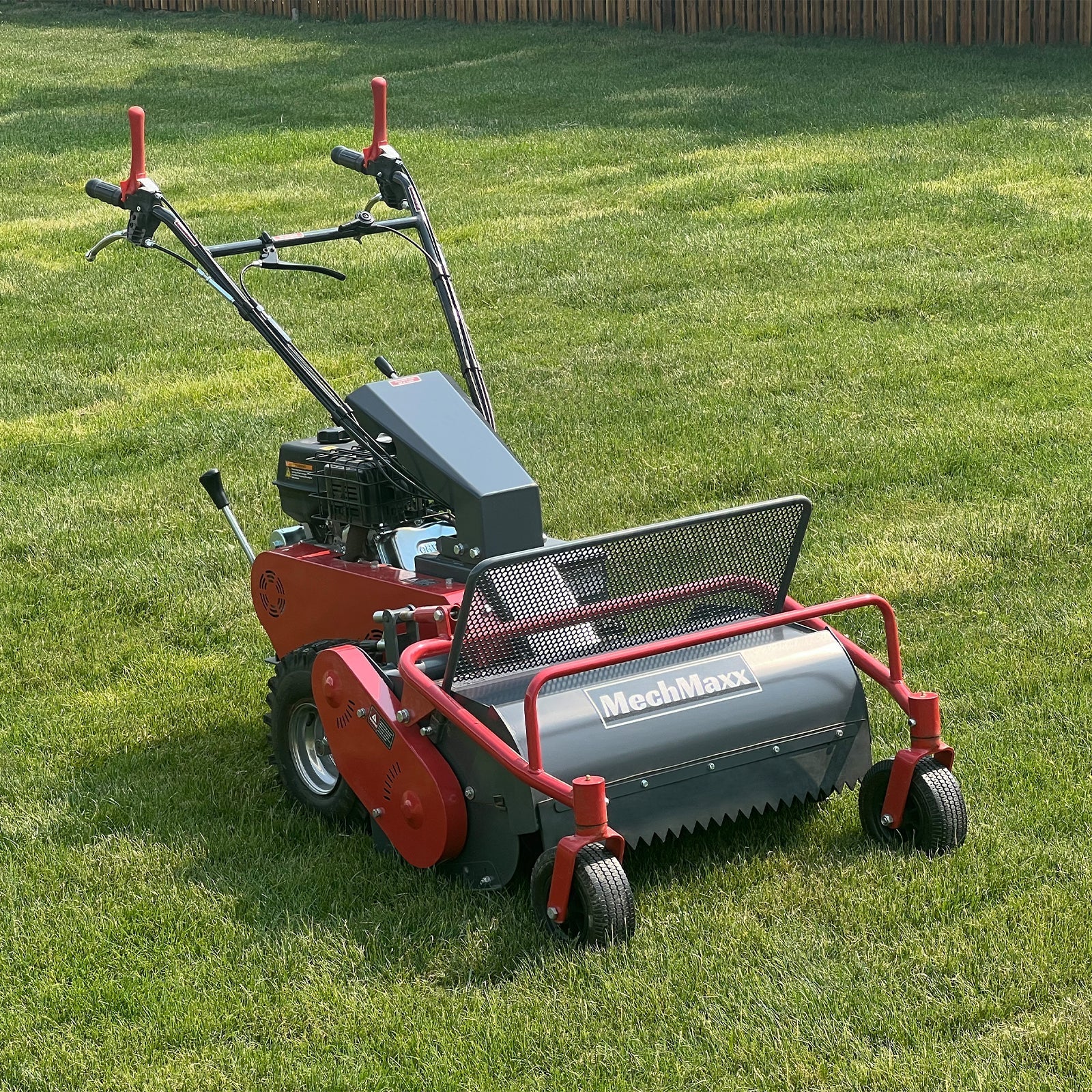 MechMaxx SFM27W Flail Mower 27" Walk Behind Self-Propelled Wheeled Electric Start 10HP 302cc New
