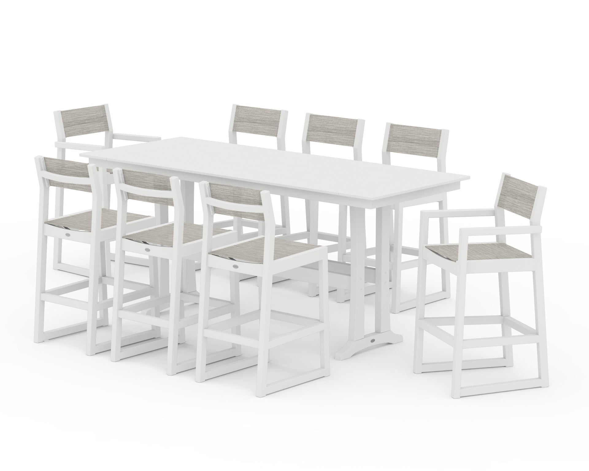 EDGE Sling 9-Piece Farmhouse Bar Set with Trestle Legs