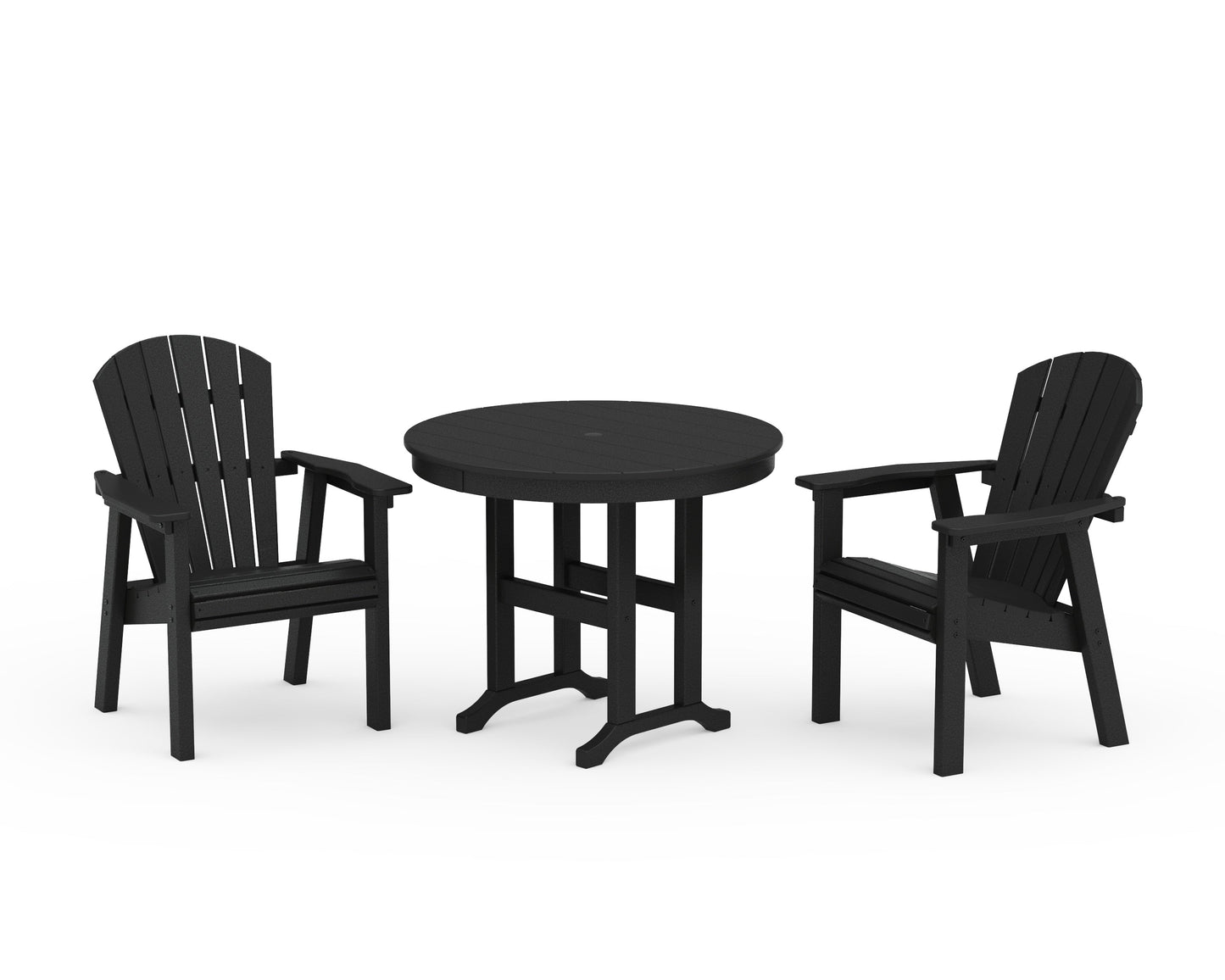 Seashell 3-Piece Round Farmhouse Dining Set