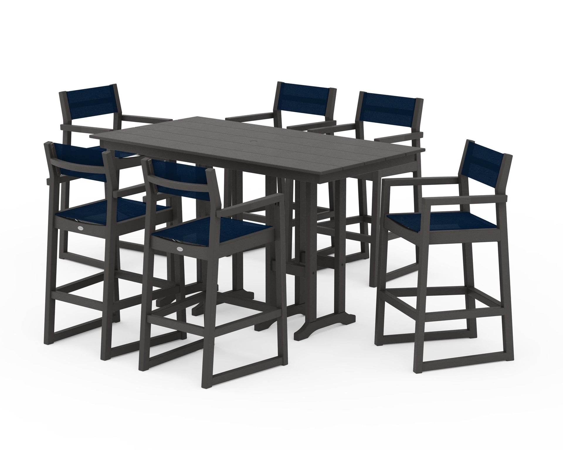 EDGE Sling Arm Chair 7-Piece Farmhouse Bar Set