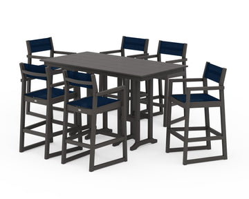 EDGE Sling Arm Chair 7-Piece Farmhouse Bar Set