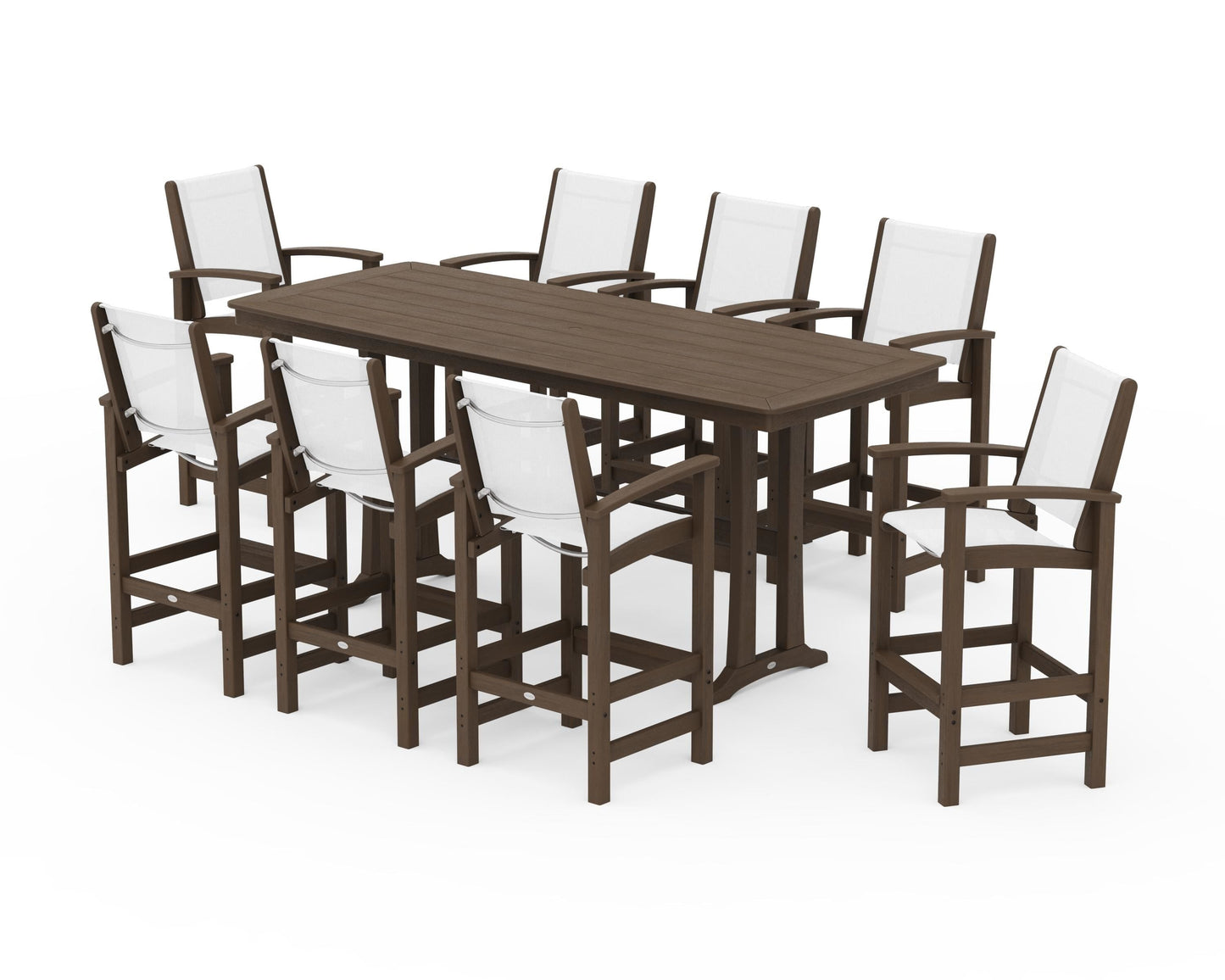 Coastal 9-Piece Bar Set with Trestle Legs