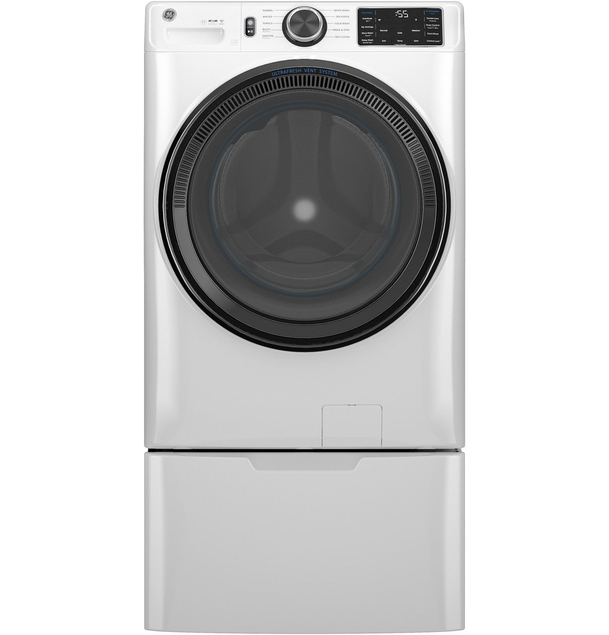 GE GE® 4.6 cu. ft. Capacity Smart Front Load ENERGY STAR® Washer with UltraFresh Vent System with OdorBlock™ and Sanitize w/Oxi