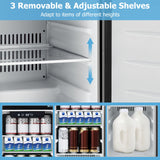 Costway Compact Refrigerator Stainless Steel Door Adjustable Thermostat 27365841 New