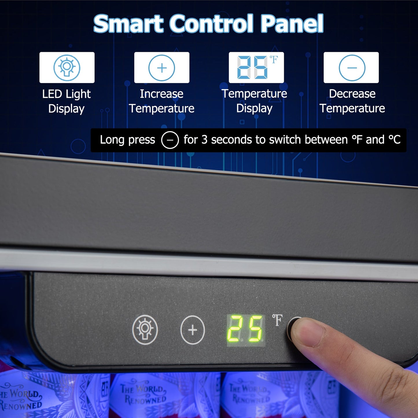 Costway Compact Refrigerator Stainless Steel Door Adjustable Thermostat 27365841 New