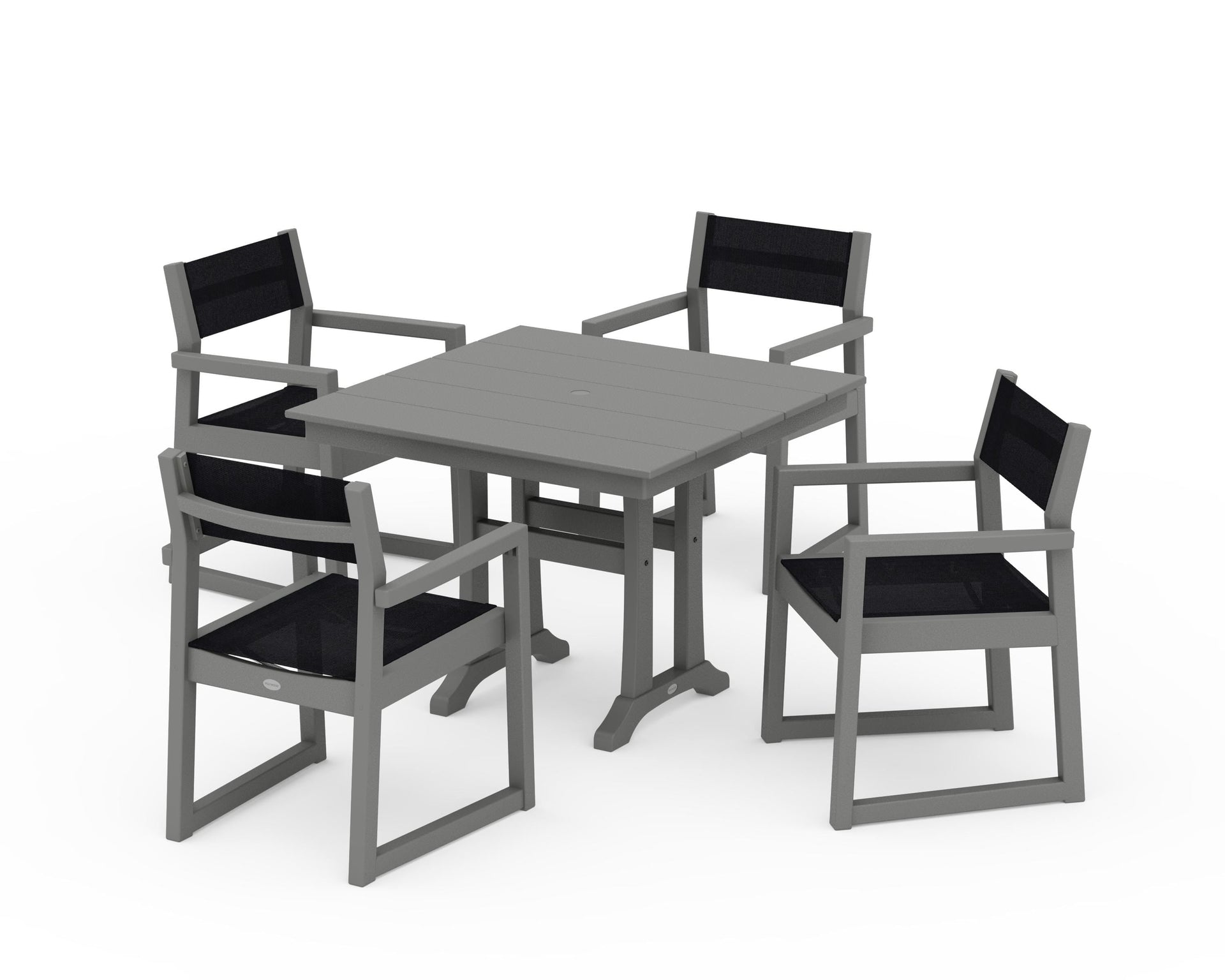 EDGE Sling 5-Piece Farmhouse Dining Set with Trestle Legs