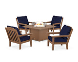 Cottage 5-Piece Deep Seating Set with Fire Pit Table
