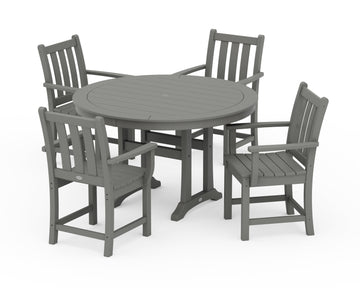 Traditional Garden 5-Piece Round Dining Set with Trestle Legs